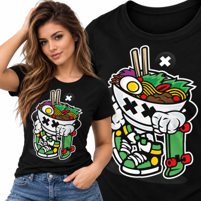 KOSZULKA DAMSKA ANIMOWANA RAMEN STYLE